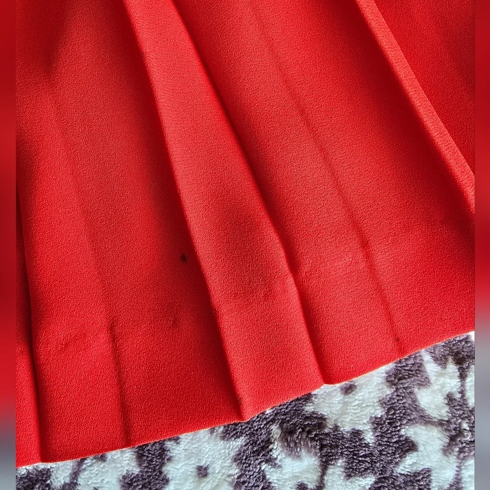 Liz Claiborne Red Pleated Midi Skirt Night Out - Picture 8 of 11